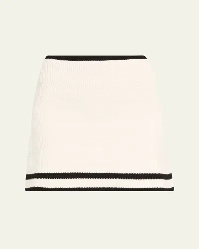 Nina Ricci Tweed Mini Skirt In Ecru Noir