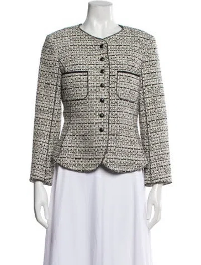 Pre-owned Nina Ricci Tweed Pattern Blazer In Neutrals