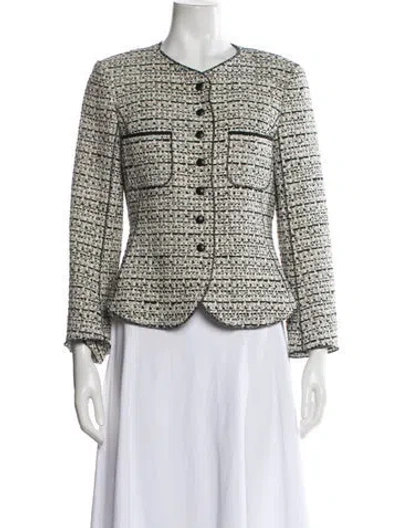 Pre-owned Nina Ricci Tweed Pattern Evening Jacket In Neutral