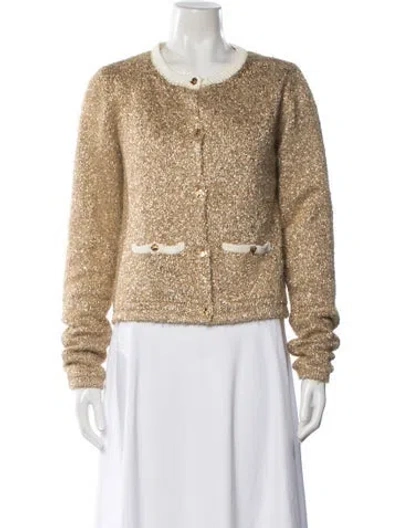 Pre-owned Nina Ricci Tweed Pattern Jacket In Neutral