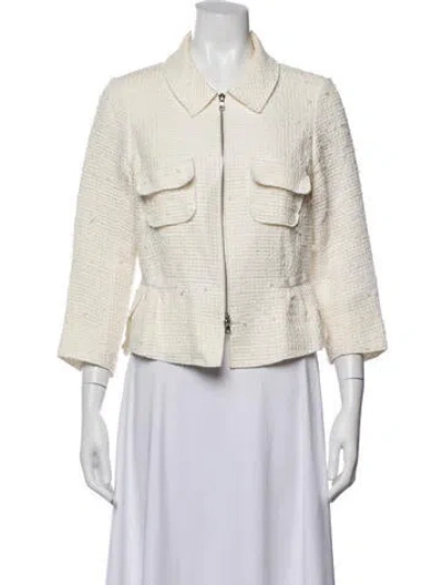 Pre-owned Nina Ricci Tweed Pattern Jacket In Neutrals