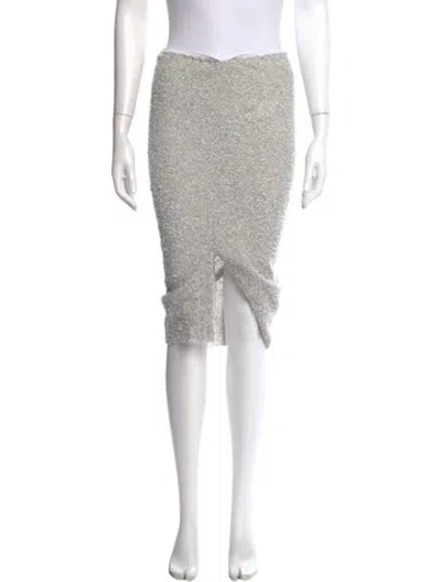 Pre-owned Nina Ricci Tweed Pattern Knee-length Skirt In Gray