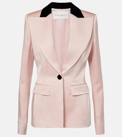 Nina Ricci Contrasting-trim Blazer In Pink