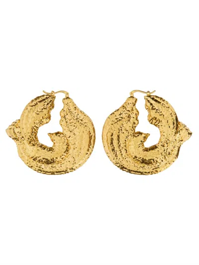 Nina Ricci Twisted Brass Earrings In Gold