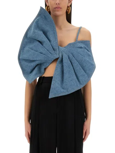NINA RICCI TWISTED DESIGN TOP WITH SCULPTURAL FRONT