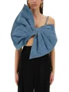 Nina Ricci Twisted Design Top With Sculptural Front In Blue