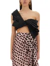 Nina Ricci Twisted Polka Dots Top In Black