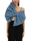 Nina Ricci Twisted Design Top With Sculptural Front In Blue