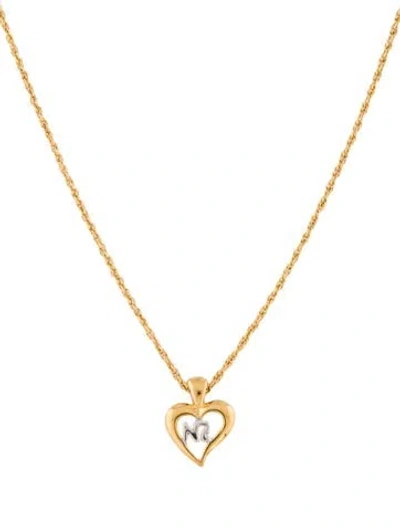 Pre-owned Nina Ricci Two-tone Logo Heart, 16.5" In Multi