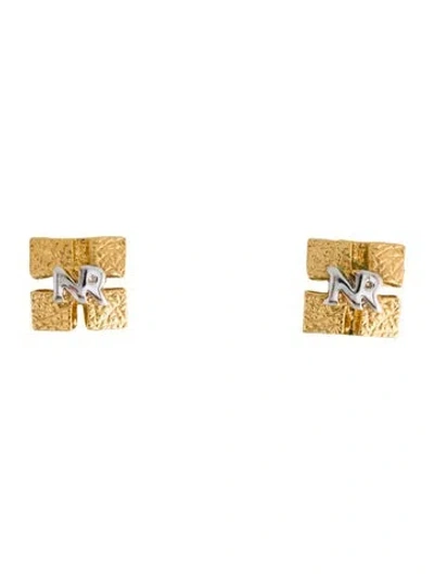 Pre-owned Nina Ricci Two-toned Clip On Earrings In Multi