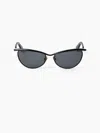 Nina Ricci Upside-down Cat-eye Sunglasses Tu In Black