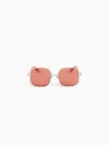 Nina Ricci Lunettes De Soleil Upside Down Square Or Clair Brillant Tu In Orange