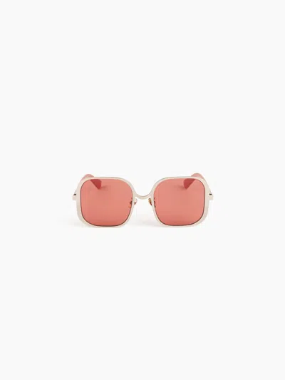 Nina Ricci Lunettes De Soleil Upside Down Square Or Clair Brillant Tu In Orange