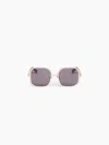 Nina Ricci Upside-down Square Shiny Rose Gold Sunglasses Tu