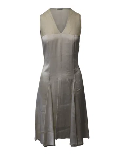 Nina Ricci V-neck Dress In Cream Viscose In White