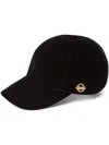 Nina Ricci Velvet Baseball Cap In Blue