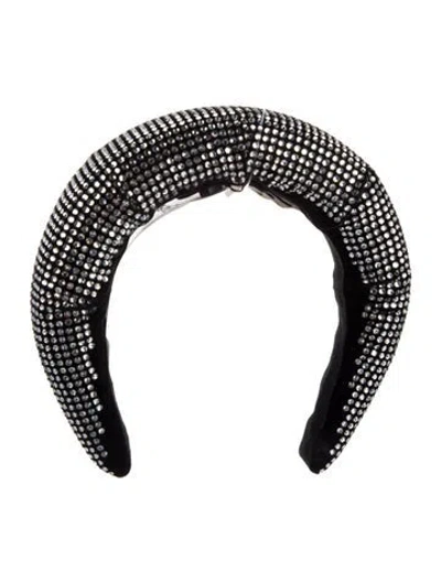 Pre-owned Nina Ricci Velvet Beaded Headband W/tags In Black