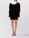 Nina Ricci Velvet Floral Neck Mini Dress
