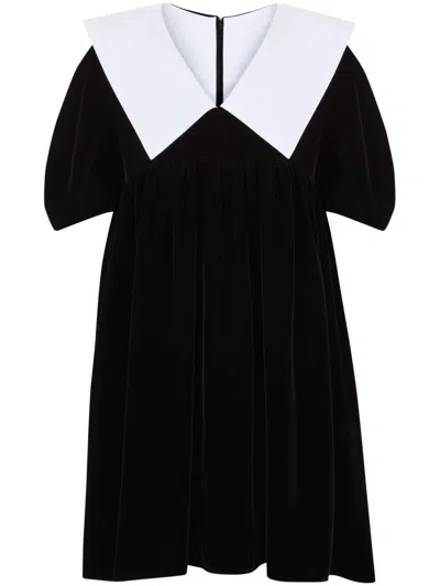 Nina Ricci Velvet Minidress In U Noir