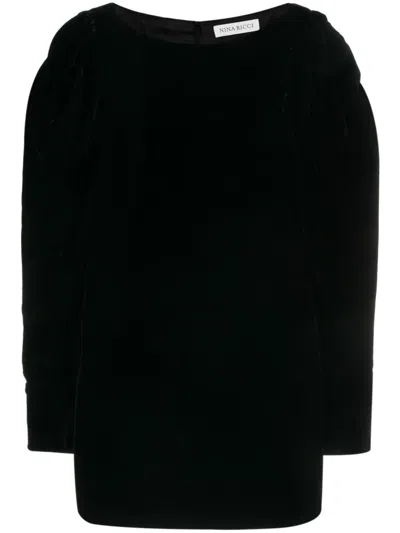 Nina Ricci Slim Fit Mini Dress With Voluminous Sleeves In Black