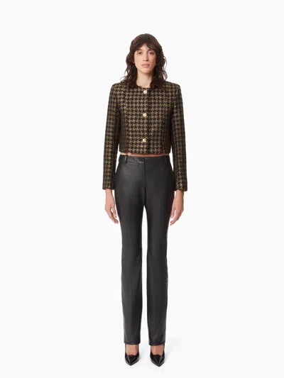 Nina Ricci Houndsooth Tweed Jacket In Black