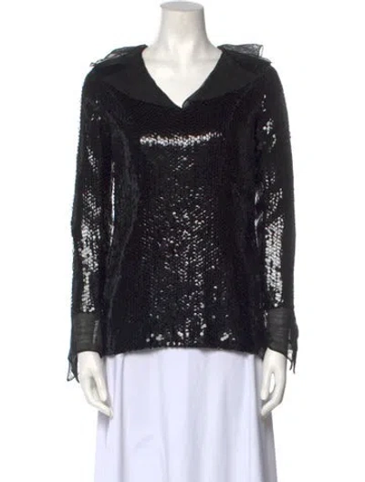 Pre-owned Nina Ricci Vintage 1970's Blouse In Black