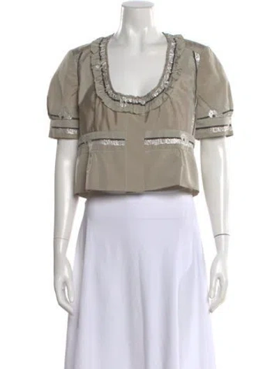 Pre-owned Nina Ricci Vintage Late 1980's - Early 1990's Top In Neutral
