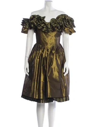 Pre-owned Nina Ricci Vintage Mini Dress In Green