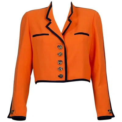 Pre-owned Nina Ricci Vintage  Edition Boutique Orange Crop Jacket