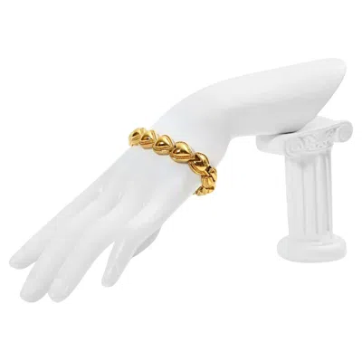 Pre-owned Nina Ricci Vintage  Gold Tone Heart Link Bracelet, Circa 1980s In Multi