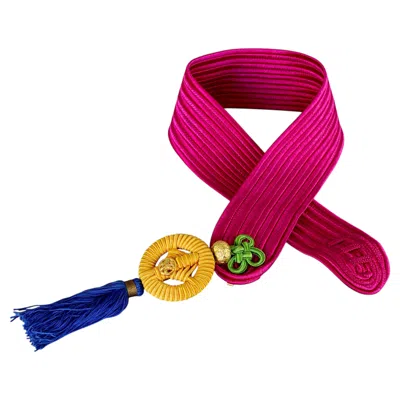 Pre-owned Nina Ricci Vintage  Pop Coloured Tassel Passementerie Belt In Red