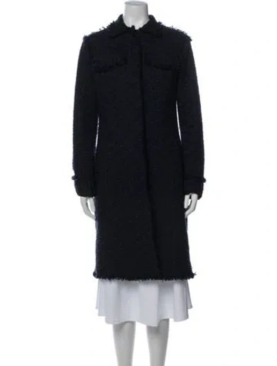 Pre-owned Nina Ricci Virgin Wool Coat In Blue