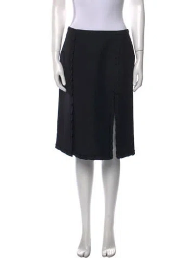 Pre-owned Nina Ricci Virgin Wool Knee-length Skirt In Black