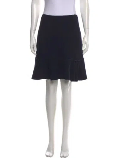 Pre-owned Nina Ricci Virgin Wool Knee-length Skirt In Blue