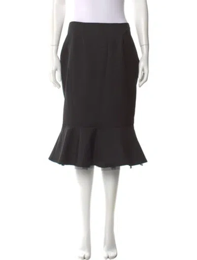 Pre-owned Nina Ricci Virgin Wool Knee-length Skirt In Gray