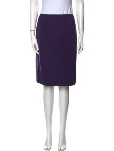 Pre-owned Nina Ricci Virgin Wool Knee-length Skirt In Purple