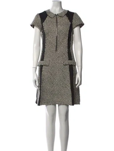 Pre-owned Nina Ricci Virgin Wool Mini Dress In Neutral