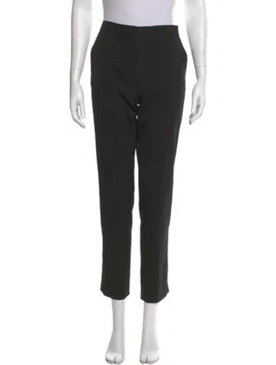 Pre-owned Nina Ricci Virgin Wool Straight Leg Pants In Black