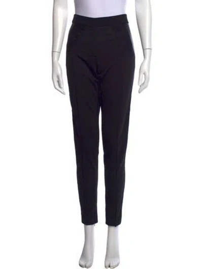 Pre-owned Nina Ricci Virgin Wool Straight Leg Pants In Black