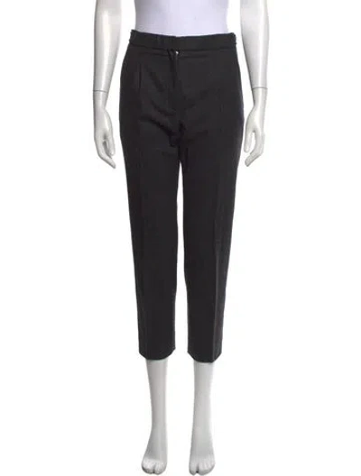 Pre-owned Nina Ricci Virgin Wool Straight Leg Pants In Black