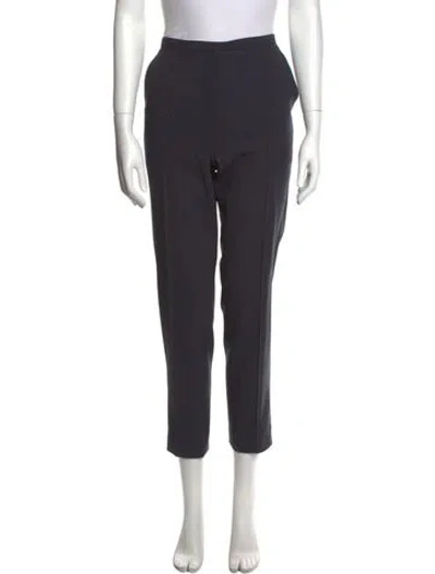 Pre-owned Nina Ricci Virgin Wool Straight Leg Pants In Blue