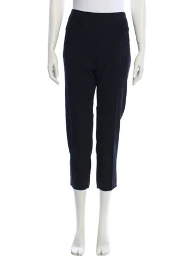 Pre-owned Nina Ricci Virgin Wool Straight Leg Pants In Blue