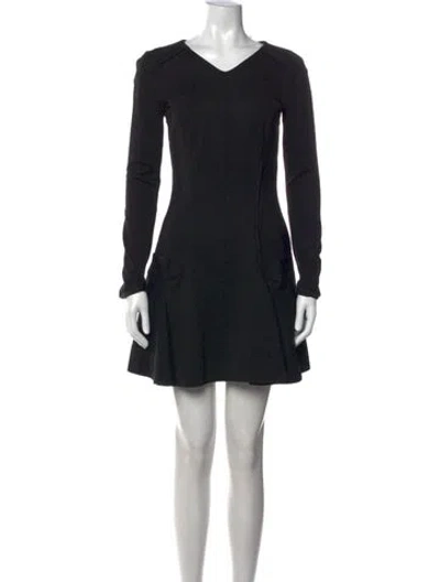 Pre-owned Nina Ricci V-neck Mini Dress In Black