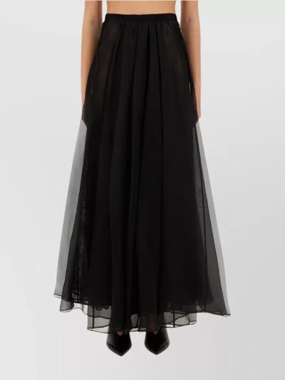 Nina Ricci Voluminous Lace Overlay High Waist Skirt In Black