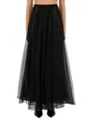 Nina Ricci Voluminous Lace Overlay High Waist Skirt In Black