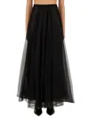 Nina Ricci Voluminous Lace Overlay High Waist Skirt In Black