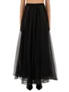 Nina Ricci Voluminous Lace Overlay High Waist Skirt In Black
