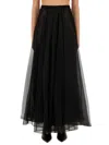 Nina Ricci Voluminous Lace Overlay High Waist Skirt In Black
