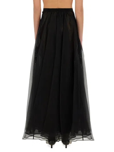 Nina Ricci Voluminous Silk Maxi Skirt In Black