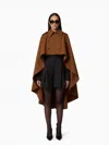 Nina Ricci Water-repellent Cotton Trench Cape In Brown